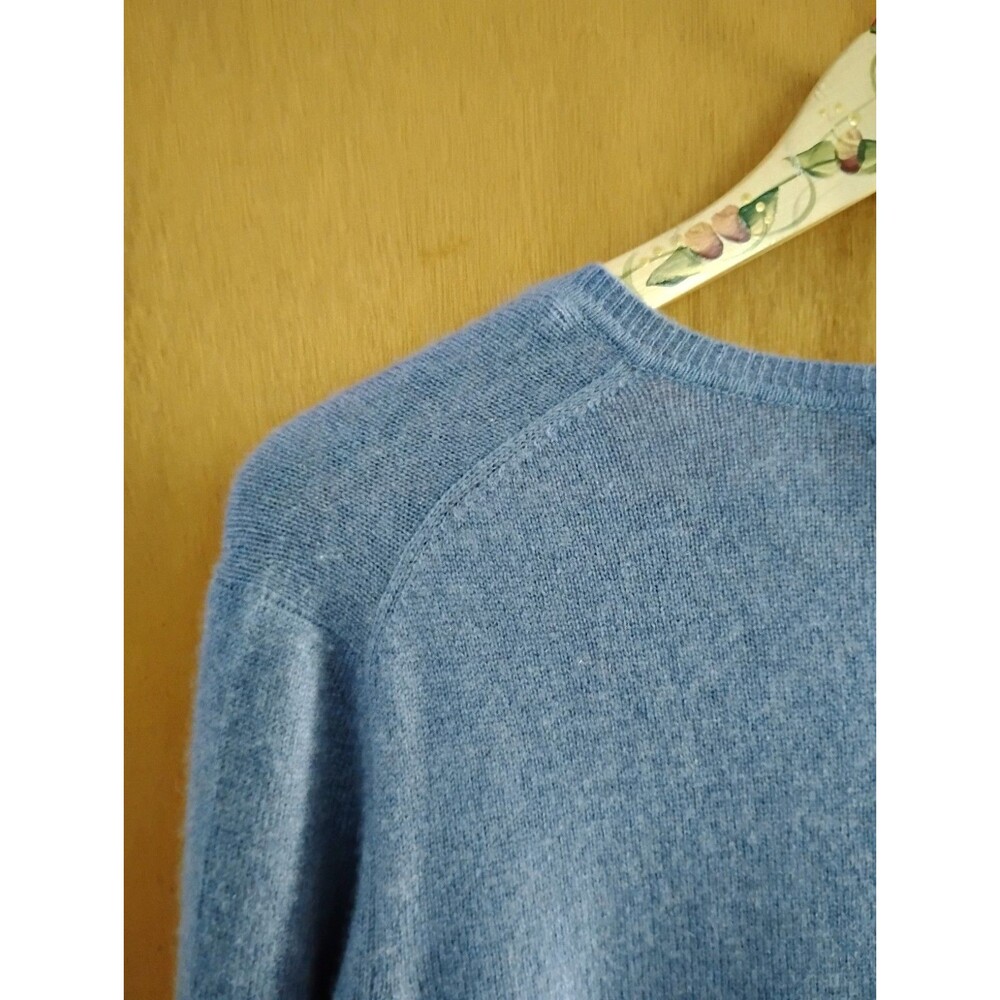 Cashmere By Charter Club Light Baby Blue V neck Pullover Sweater Sz Petite Large - Picture 9 of 13